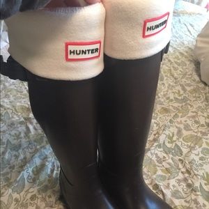 Worn 2 times Hunter Boots sz6 Chocolate Brown